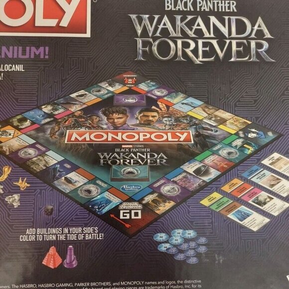Monopoly Marvel Black Panther WAKANDA FOREVER Edition Hasbro F5405 Sealed - Picture 4 of 4